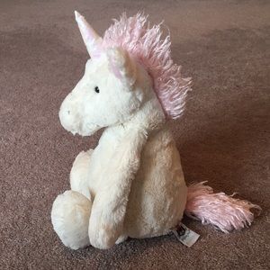 Jellycat 17” White/Pink Bashful Unicorn